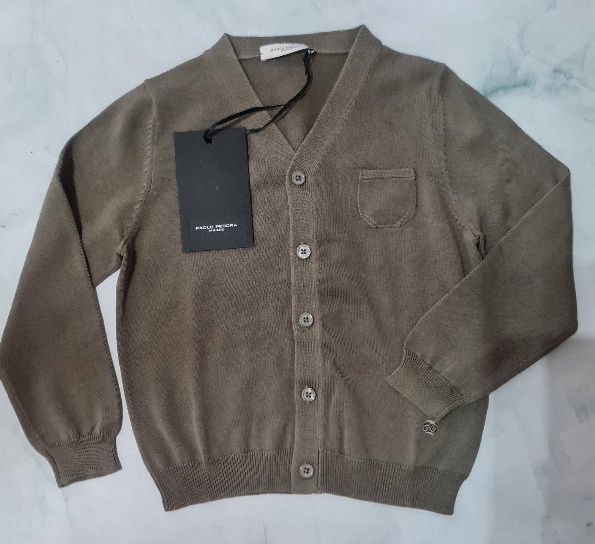 Strickjacke olivegrün Paolo Pecora